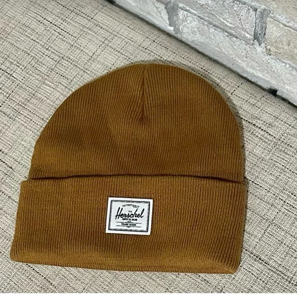 Herschel Brown Beanie Hat Unisex One Size NWOT - Picture 1 of 3